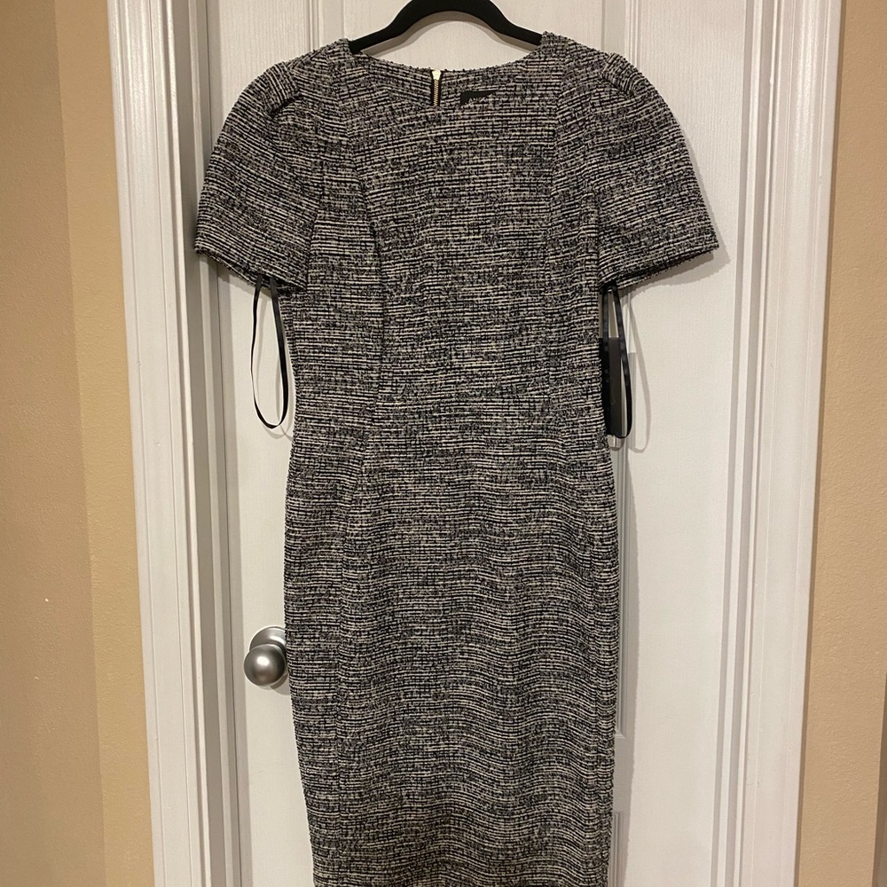Andrew Marc Gray Sheath Midi Dress